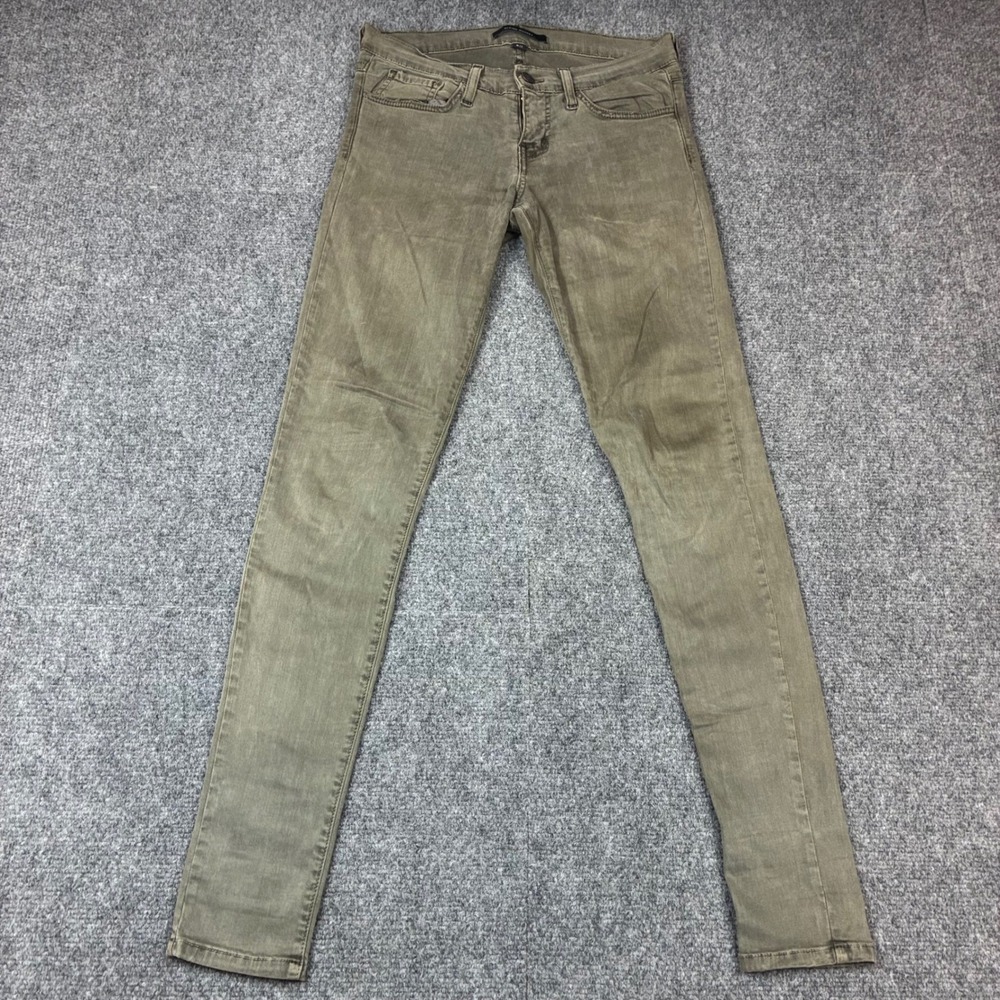 Flying Monkey Skinny Jeans Olive Green Low Rise Made in USA Size 26